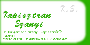 kapisztran szanyi business card